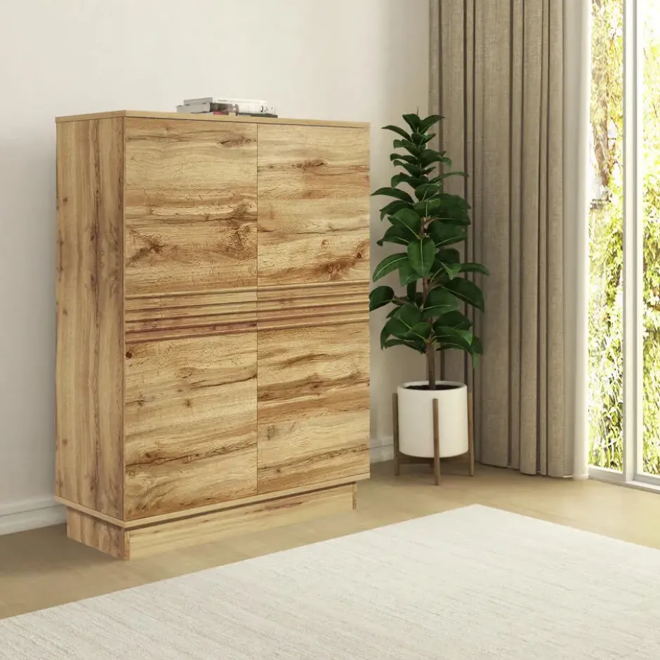 Toro-Hoge kast met 2 deuren in eikenlook