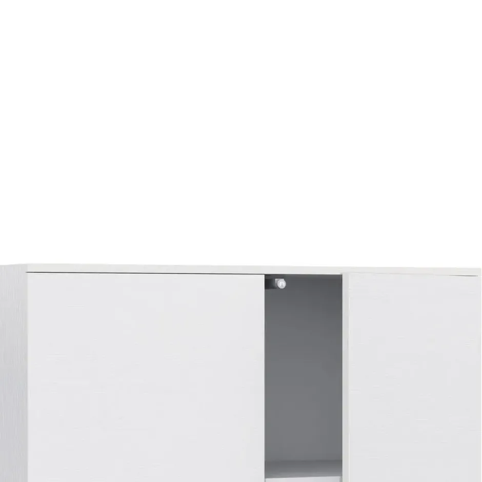 Toro-Hoge kast met 2 deuren in wit