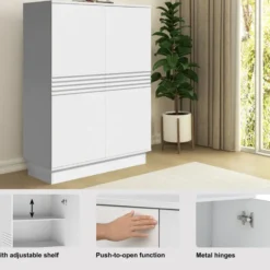 Toro-Hoge kast met 2 deuren in wit