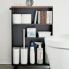 Tower Halfopen Opbergtrolley - Zwart - 13x46x68 cm