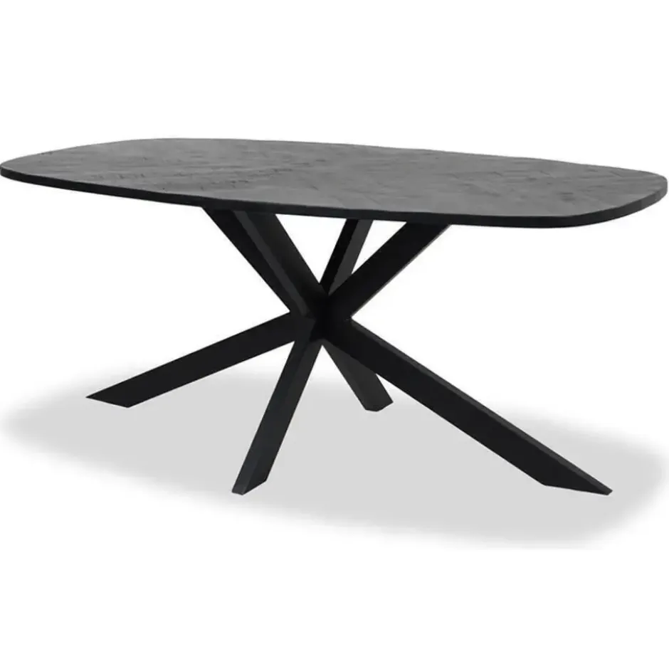 Tower Living Silvi eettafel visgraat zwart 240x100x78