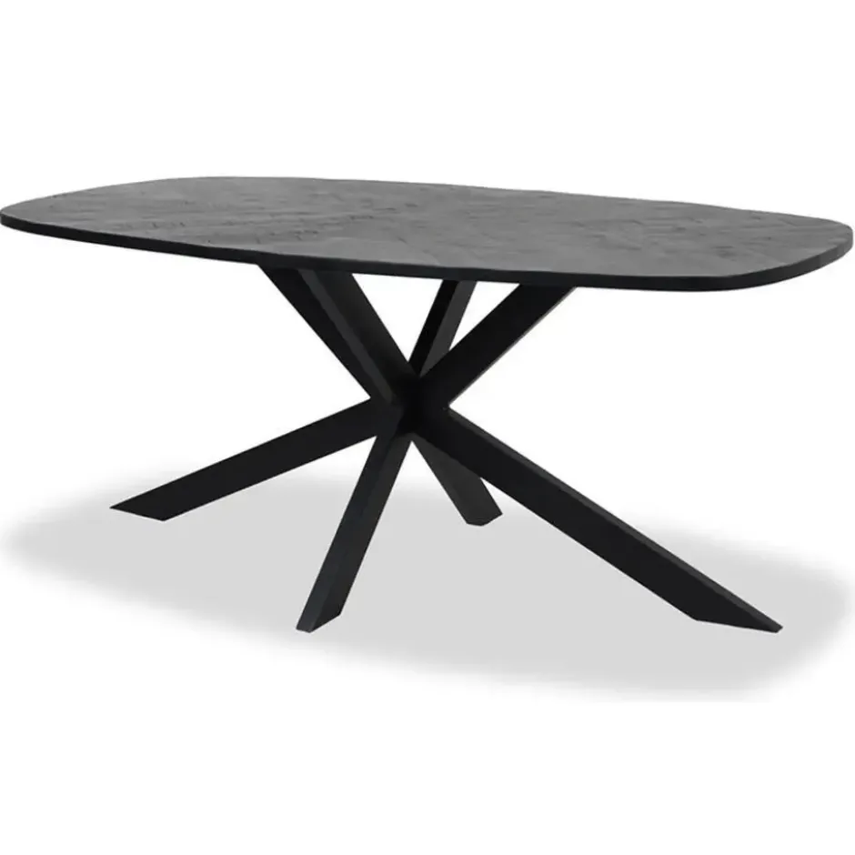 Tower Living Silvi eettafel visgraat zwart 220x110x78
