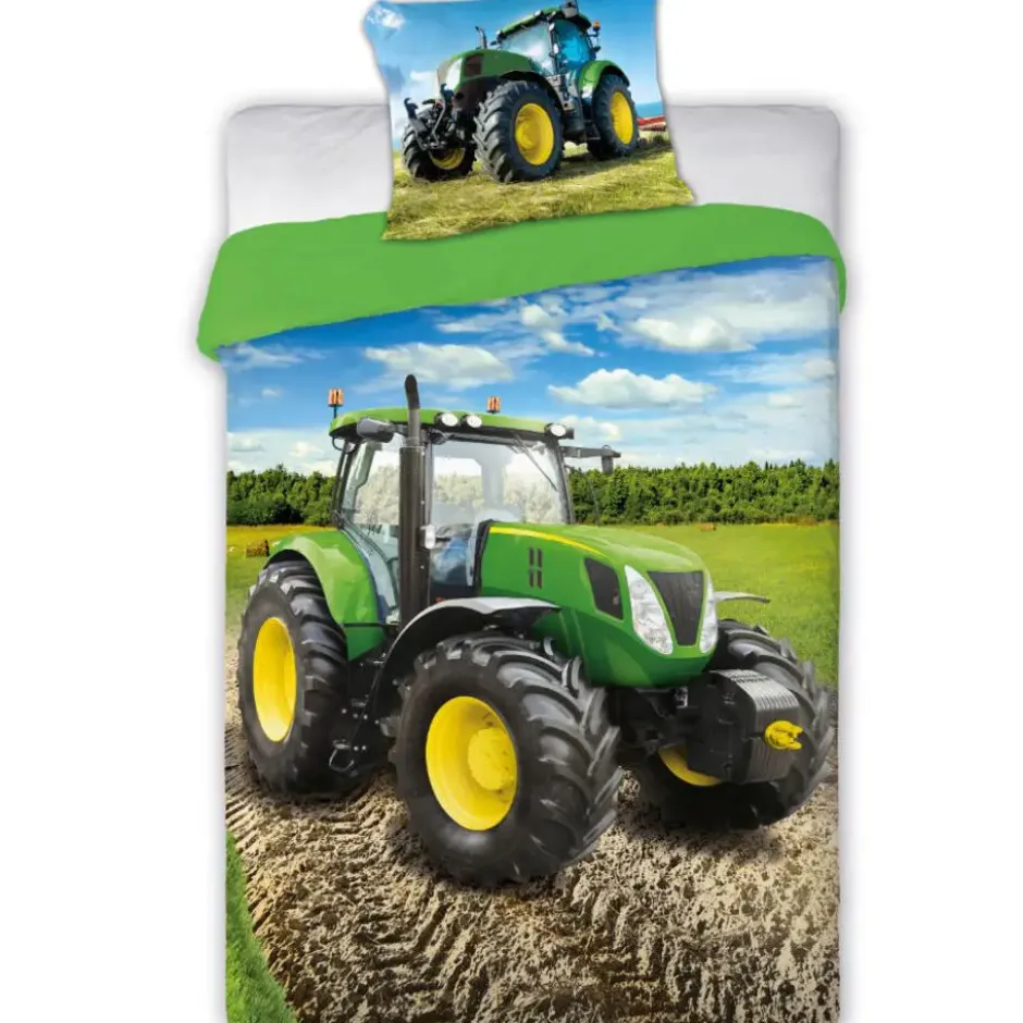 Tractor dekbedovertrek - Eenpersoons - 140 x 200 cm - Multi