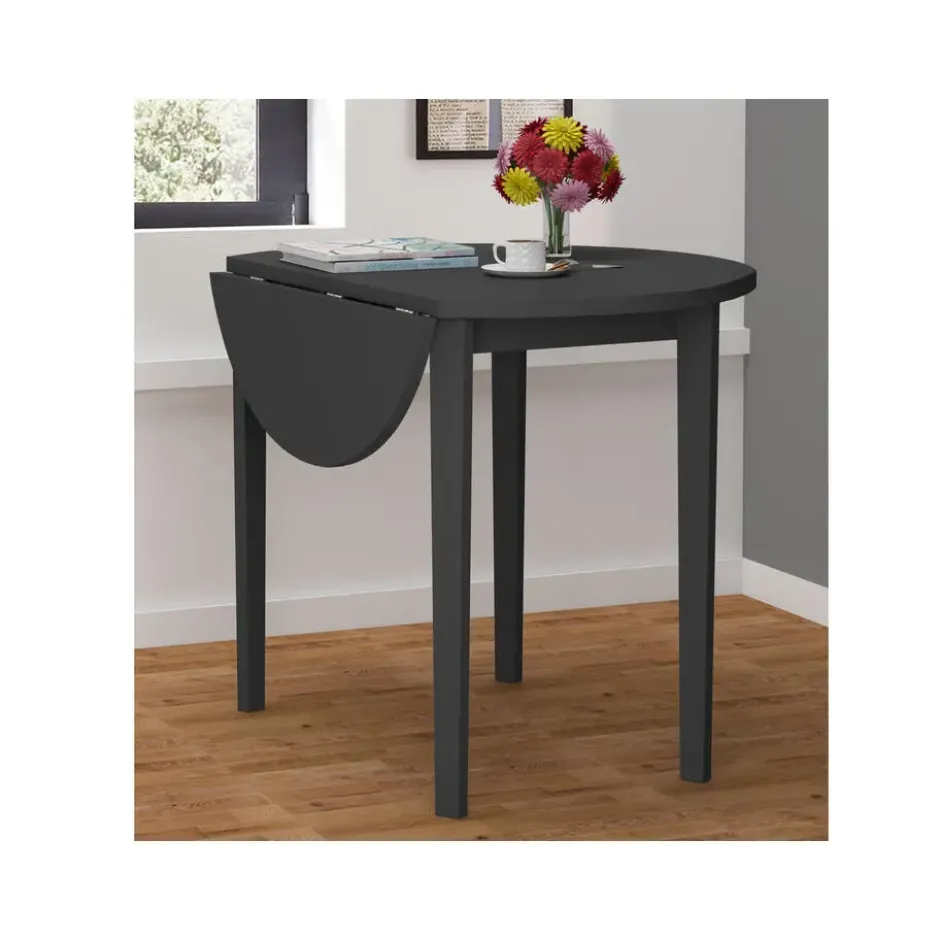 Trend - Ronde eettafel 92x54 cm 4-persoons in zwart eiken MDF