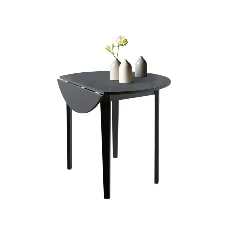 Trend - Ronde eettafel 92x54 cm 4-persoons in zwart eiken MDF