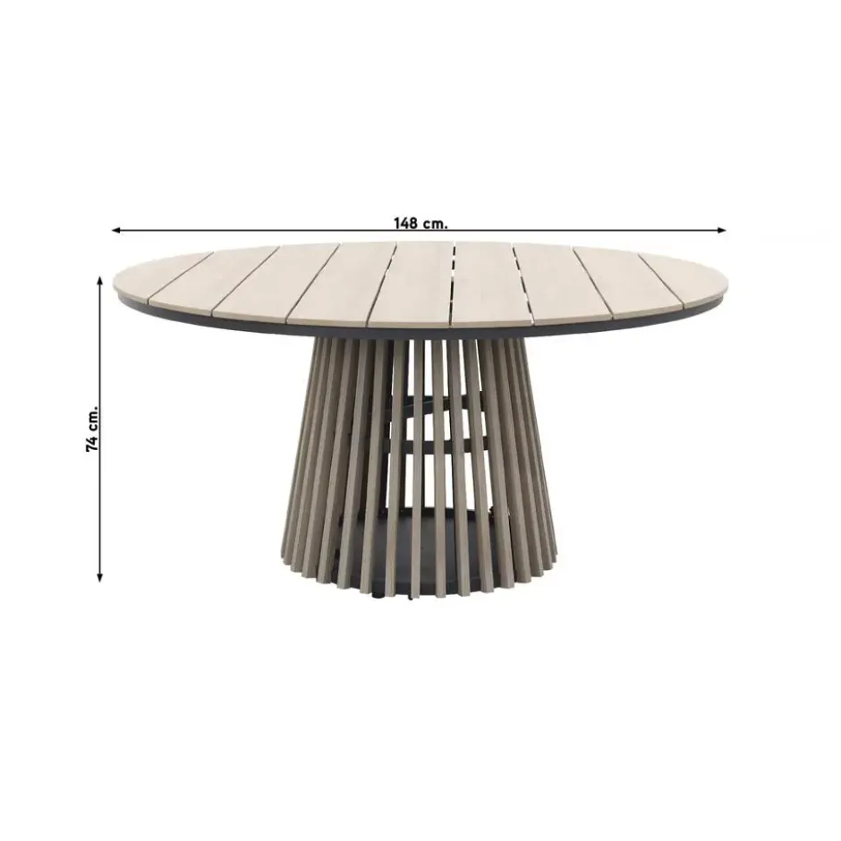 Trinxa ronde tuintafel Ø148 cm. - lichtgrijs