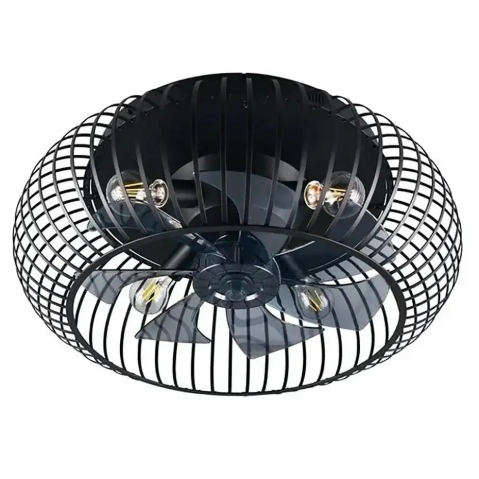 Trio Leuchten Plafondventilator Johanna - 4 lichts - zwart - 61x25.5 cm