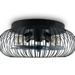 Trio Leuchten Plafondventilator Johanna - 4 lichts - zwart - 61x25.5 cm
