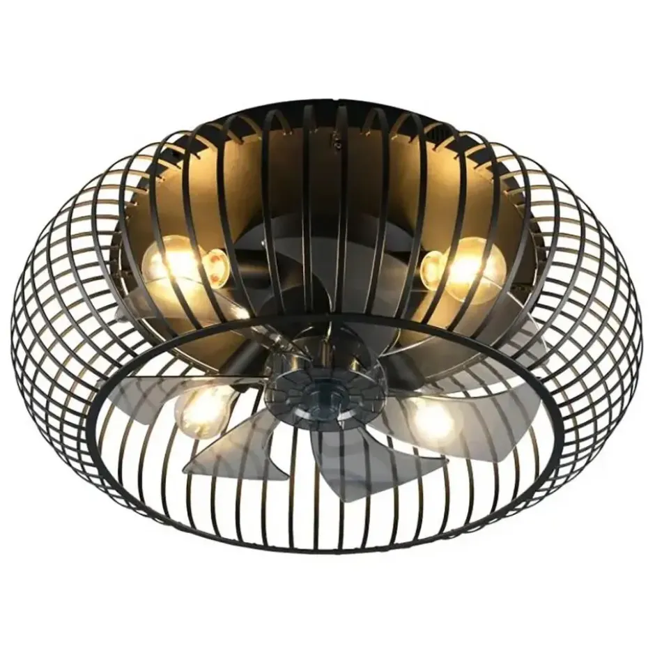 Trio Leuchten Plafondventilator Johanna - 4 lichts - zwart - 61x25.5 cm