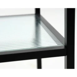 Trolley Zwart Metaal/Glas - 70x42x85cm - Bronco
