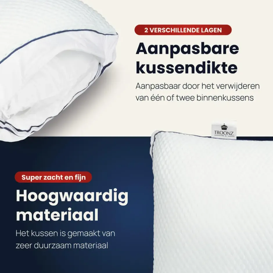 Troonz Hoofdkussen Dreamscape Plus - Ergonomisch - 60 x 70