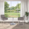 Trumpet ronde eettafel 110 cm eikenlook met chromen onderstel – stijlvol design