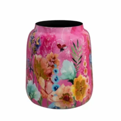 TS Collection Vaas Fiesta Fuchsia - roze - metaal - D21 x H24 cm