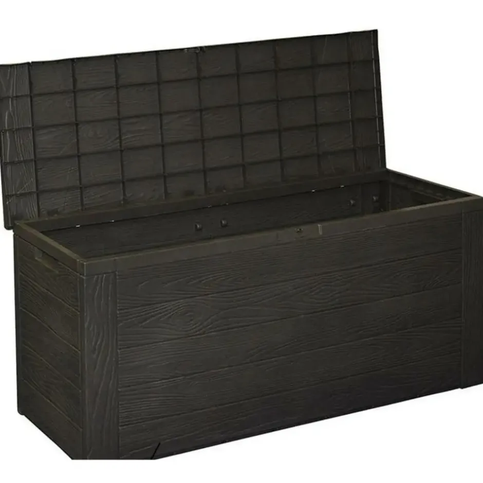 Tuinkussen opbergbox - 120 cm - hout patroon - kussenbox