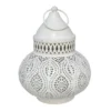 Tuin lantaarn - Marokkaanse sfeer - wit/goud - D15 x H19 cm - metaal
