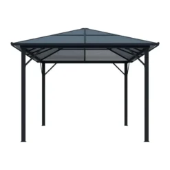 Tuinpaviljoen RADELA - 398 cmx300 cmx260 cm - Antracietgrijs Metaal