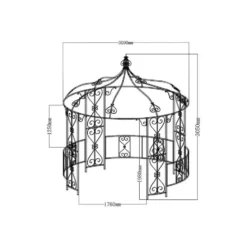 Tuinpaviljoen TILCARA - 300 cmx300 cmx198 cm - Zwart Metaal