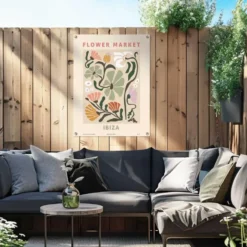 Tuinposter Bloemenmarkt - 80 x 60 - Roze