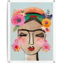Tuinposter Bloesemportret - 80 x 60 - Bont