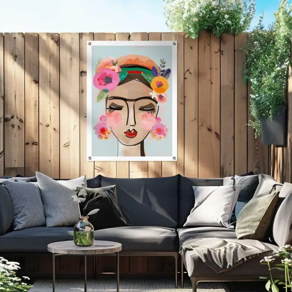 Tuinposter Bloesemportret - 80 x 60 - Bont