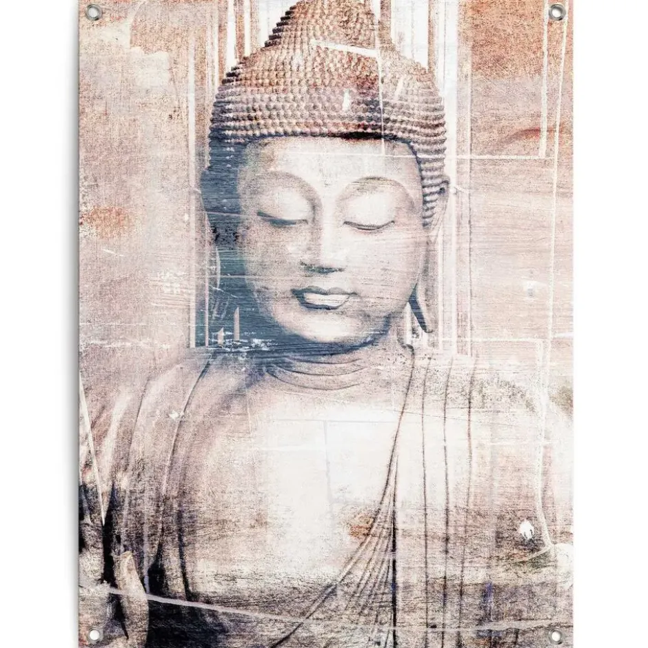 Tuinposter Boeddha - 80 x 60 - Bruin
