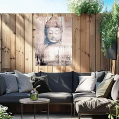 Tuinposter Boeddha - 80 x 60 - Bruin