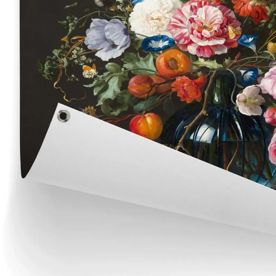 Tuinposter De Heem - Vaas met bloemen - 80 x 60 - Bont