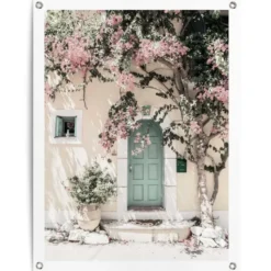 Tuinposter Deur in Griekenland - 80 x 60 - Beige