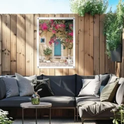 Tuinposter Griekenland - 80 x 60 - Roze