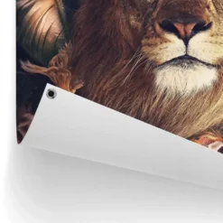 Tuinposter Jungle Lion - 80 x 60 - Bruin