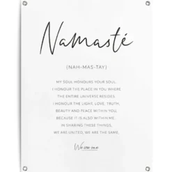 Tuinposter Namasté - 80 x 60 - Zwart-Wit