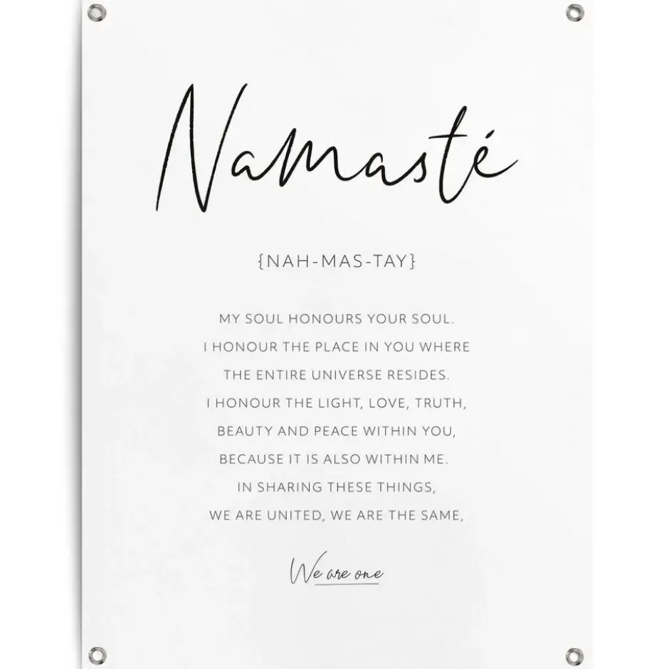 Tuinposter Namasté - 80 x 60 - Zwart-Wit