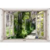 Tuinposter 90x60 cm Blauwe regen - Bloemen - Doorkijk - Boom - Lente