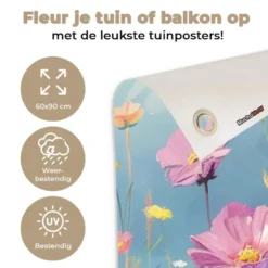 Tuinposter 60x90 cm Bloemen - Natuur - Botanisch - Kunst