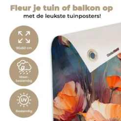 Tuinposter 90x60 cm Bloemen - Watercolor - Kunst - Botanisch - Natuur