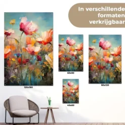 Tuinposter 80x120 cm Bloemen - Watercolor - Kunst - Botanisch - Natuur