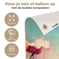 Tuinposter 80x120 cm Bloemen - Watercolor - Kunst - Botanisch - Natuur