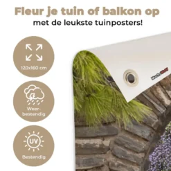 Tuinposter 120x160 cm Bos - Doorkijk - Stenen - Pad
