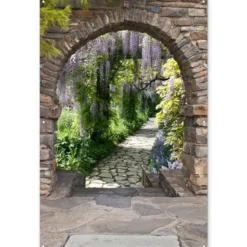 Tuinposter 120x180 cm Bos - Doorkijk - Stenen - Pad