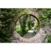 Tuinposter 180x120 cm Bos - Stenen - Doorkijk - Pad - Blauwe regen
