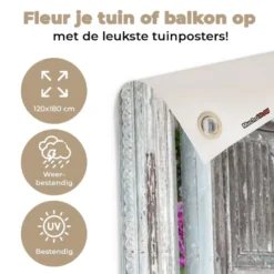 Tuinposter 120x180 cm Doorkijk - Hortensia - Bloemen