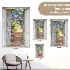 Tuinposter 120x180 cm Doorkijk - Hortensia - Bloemen
