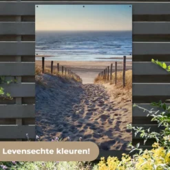 Tuinposter 120x180 cm Strand - Zee - Nederland - Duinen - Zon
