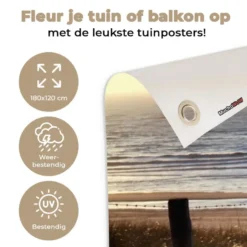 Tuinposter 180x120 cm Strand - Zee - Nederland - Duinen - Zon