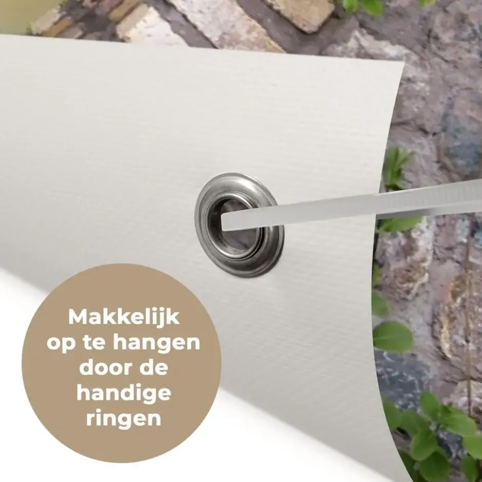 Tuinposter 90x60 cm Vogel - Doorkijk - Roodborstje