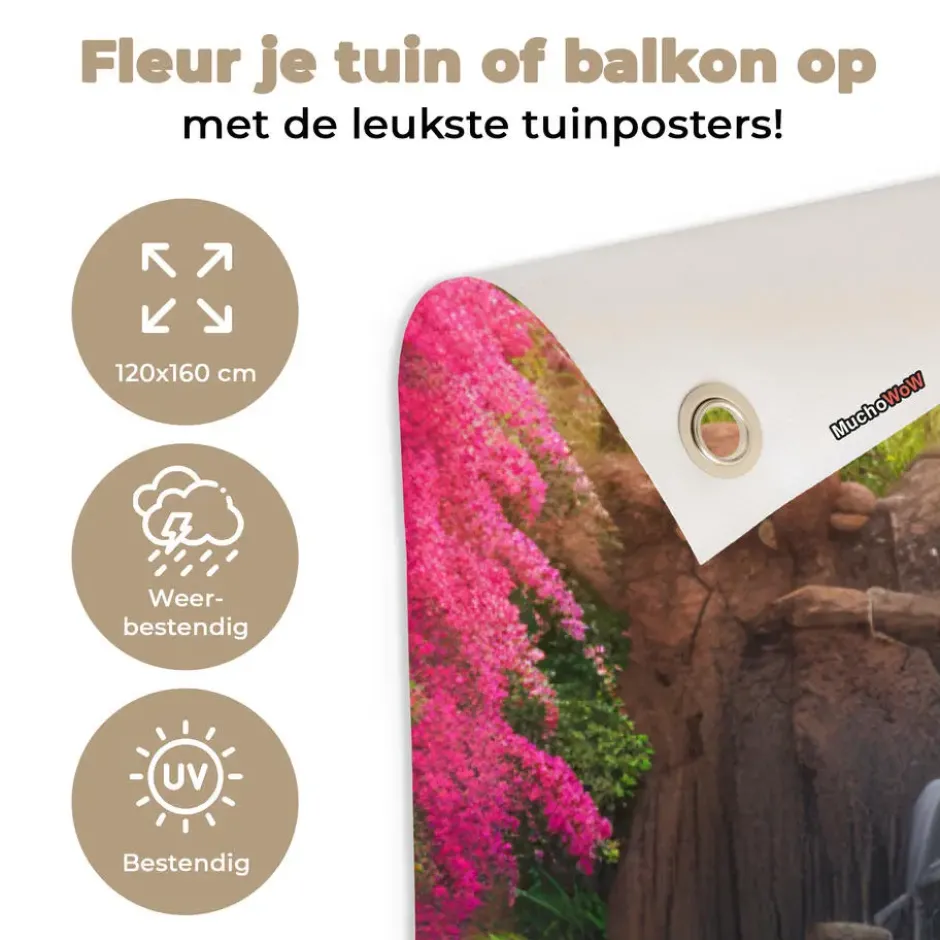 Tuinposter 120x160 cm Waterval - Natuur - Planten - Jungle - Water