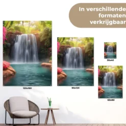 Tuinposter 120x160 cm Waterval - Natuur - Planten - Jungle - Water