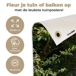 Tuinposter 120x80 cm Zee - Boom - Tropisch - Doorkijk