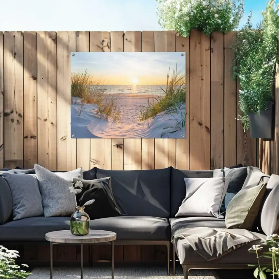 Tuinposter Zonsondergang - 60 x 80 - Beige