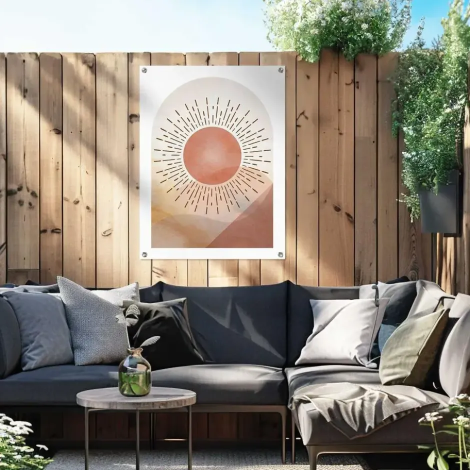 Tuinposter Zon - 80 x 60 - Bruin